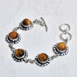 Tiger Eye Gemstone Ethnic Handmade Bracelet Jewelry 15 Gms